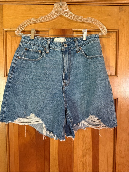 Abercrombie & Fitch Pants - Abercrombie & Fitch Distressed Mid-Blue Denim Shorts